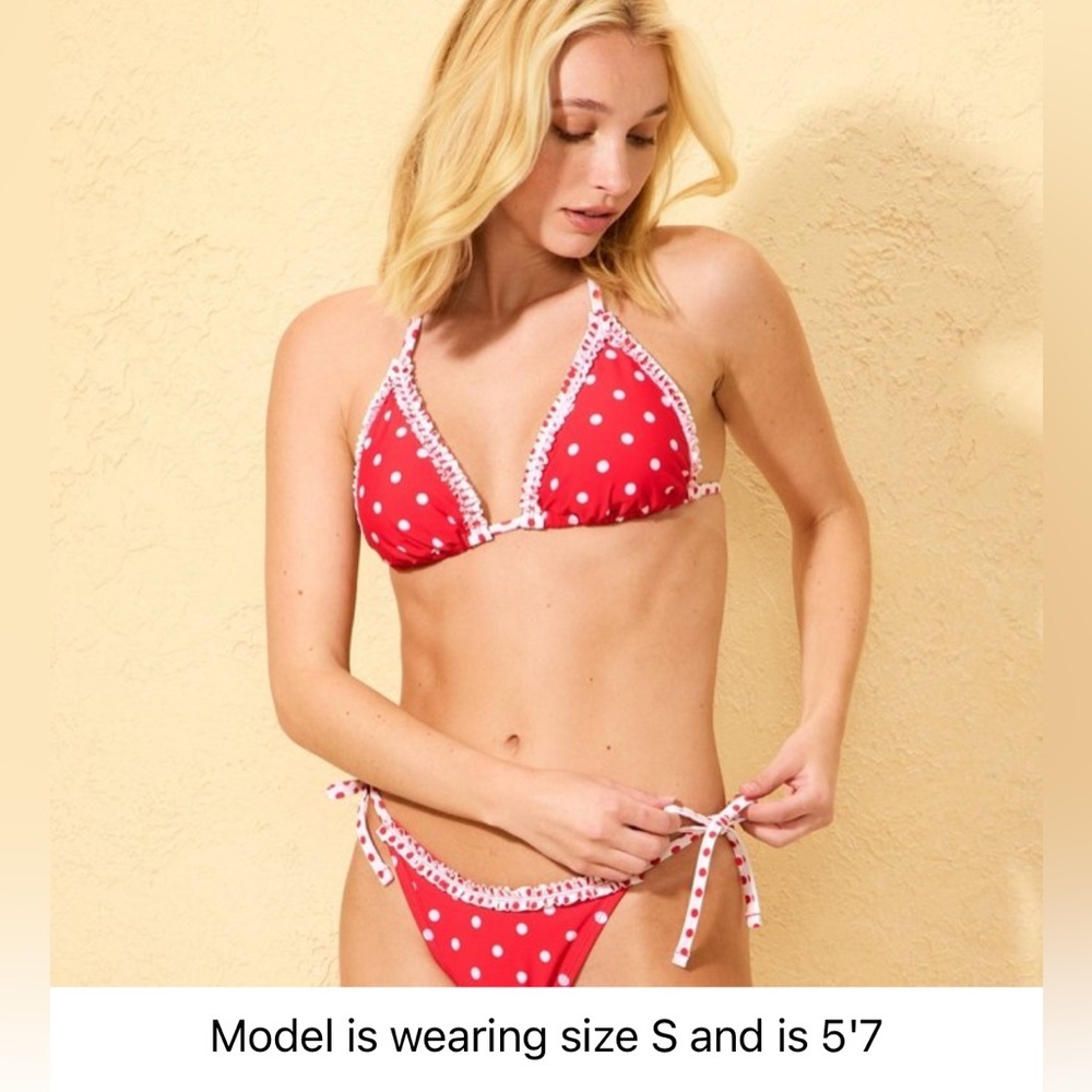 Women’s Ruffles Polka Dot Triangle Bikini Top